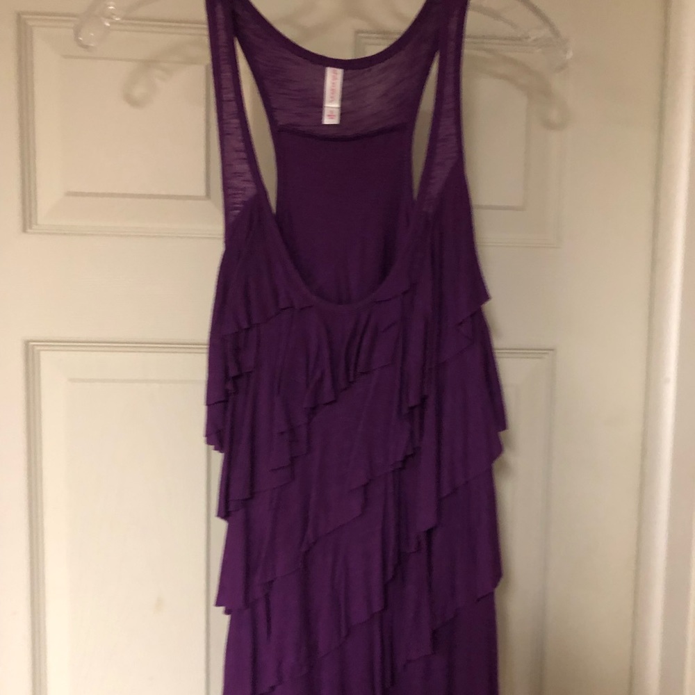 Purple ruffle tank top